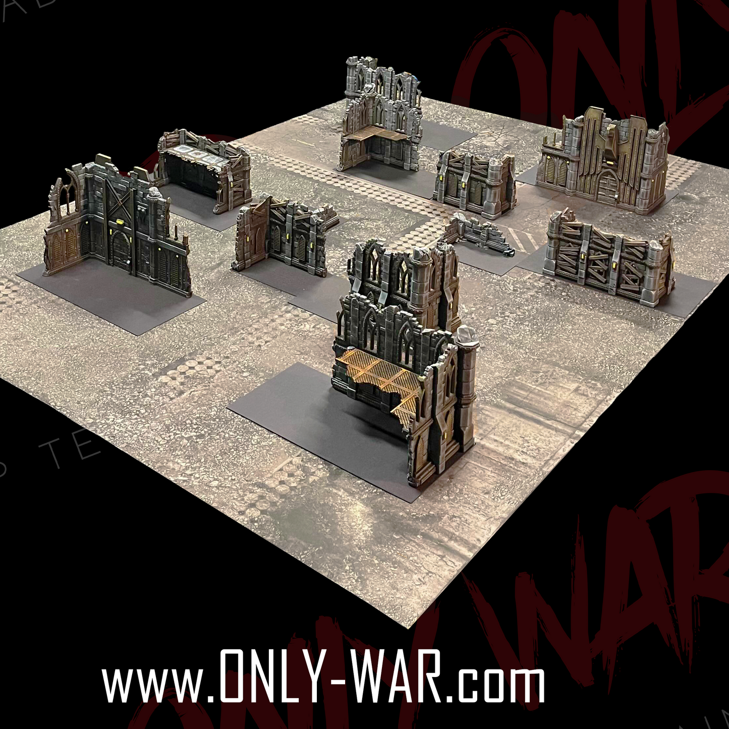 Warhammer 40k Terrain – Chapter Approved Sci-Fi Gothic Set with Free Footprints